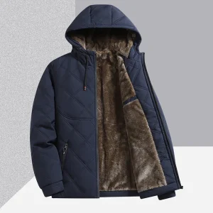 BROWON 2025 Winter New Arrival Men's Parka Cotton Padded Jacket with Hooded Fleece-lined Thickened Loose Fit Casual Warm Coat